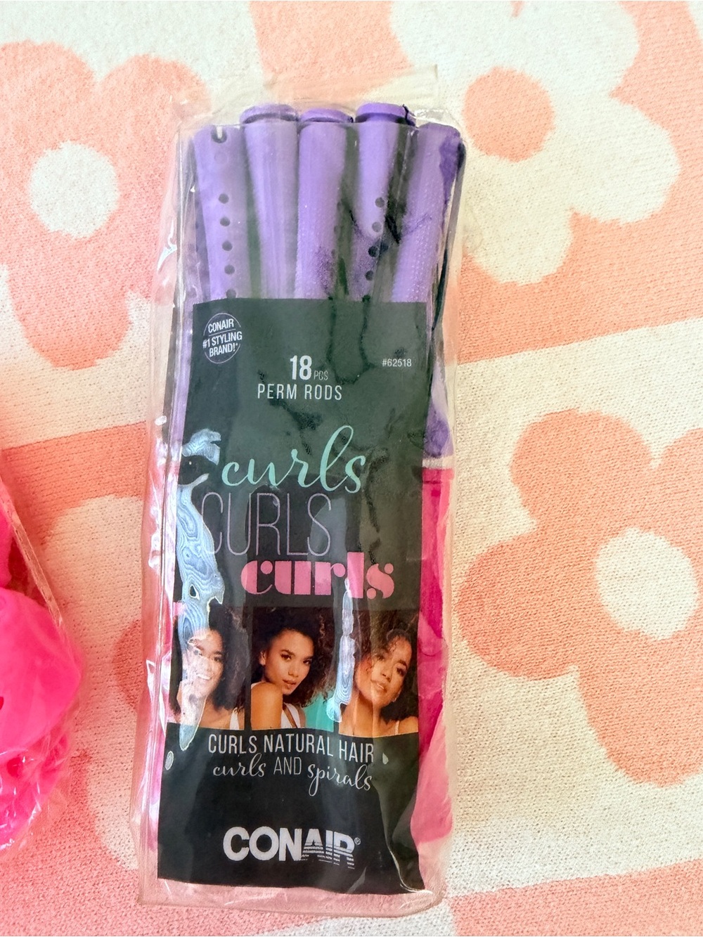 Purple Perm Rods & Pink Hair Clips Set - Curls - Picture 2 of 3